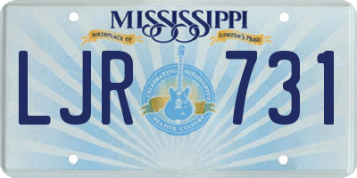 MS license plate LJR731