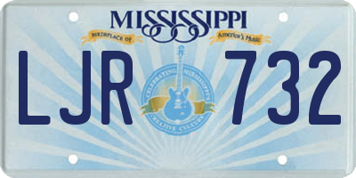 MS license plate LJR732