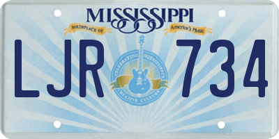 MS license plate LJR734
