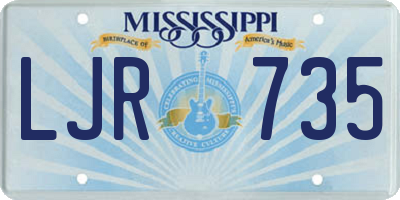 MS license plate LJR735