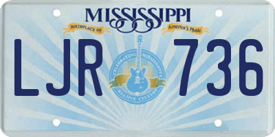 MS license plate LJR736