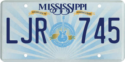 MS license plate LJR745