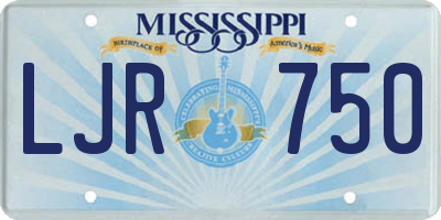 MS license plate LJR750