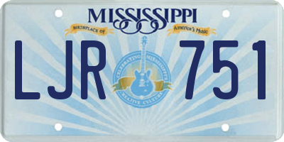 MS license plate LJR751