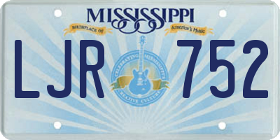 MS license plate LJR752