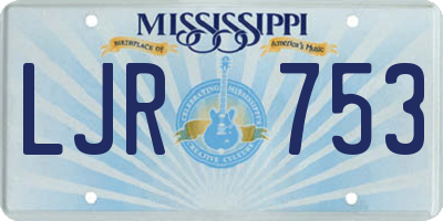MS license plate LJR753