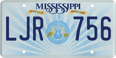 MS license plate LJR756