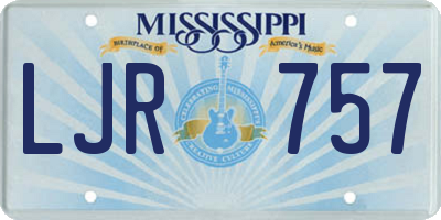 MS license plate LJR757