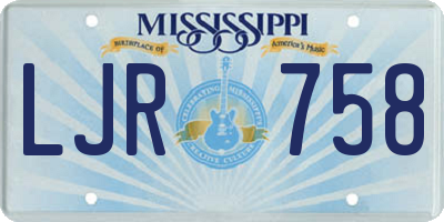 MS license plate LJR758