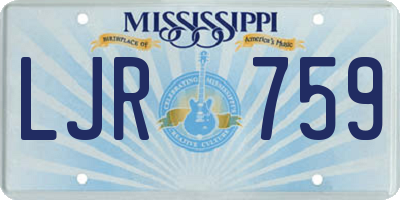 MS license plate LJR759