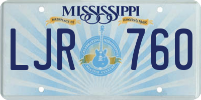 MS license plate LJR760