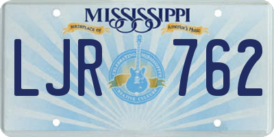 MS license plate LJR762