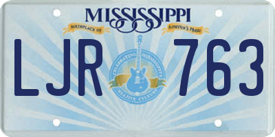 MS license plate LJR763