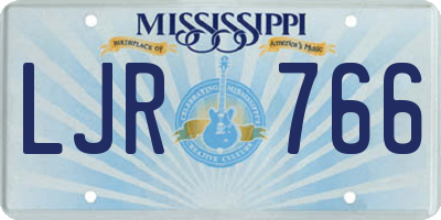 MS license plate LJR766
