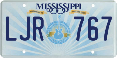 MS license plate LJR767