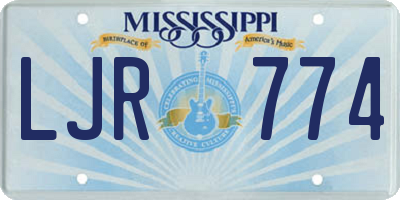 MS license plate LJR774