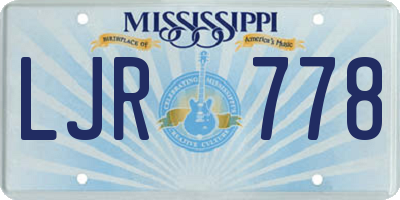 MS license plate LJR778