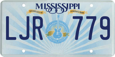 MS license plate LJR779