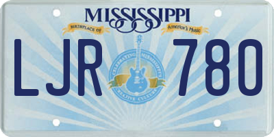 MS license plate LJR780