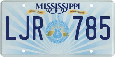 MS license plate LJR785