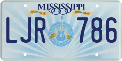 MS license plate LJR786