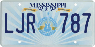 MS license plate LJR787