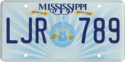 MS license plate LJR789