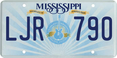 MS license plate LJR790