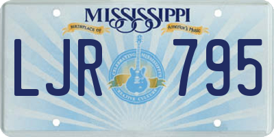 MS license plate LJR795
