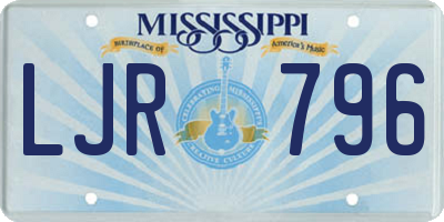 MS license plate LJR796