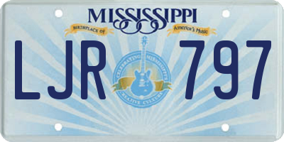 MS license plate LJR797