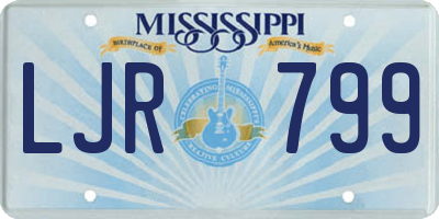MS license plate LJR799