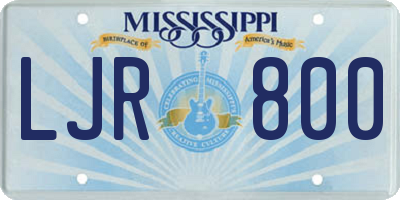 MS license plate LJR800