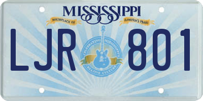 MS license plate LJR801