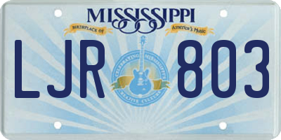 MS license plate LJR803
