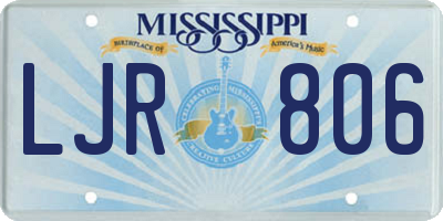 MS license plate LJR806