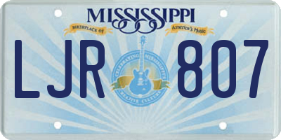 MS license plate LJR807