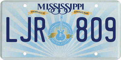 MS license plate LJR809