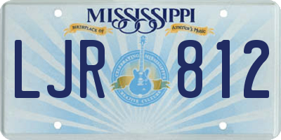 MS license plate LJR812