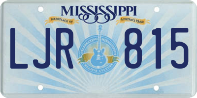 MS license plate LJR815