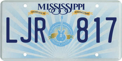 MS license plate LJR817