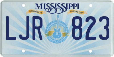 MS license plate LJR823