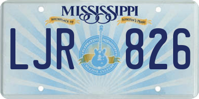 MS license plate LJR826
