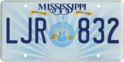 MS license plate LJR832