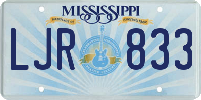 MS license plate LJR833