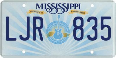 MS license plate LJR835