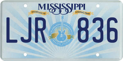 MS license plate LJR836