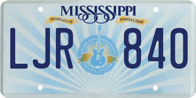 MS license plate LJR840