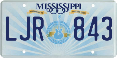 MS license plate LJR843