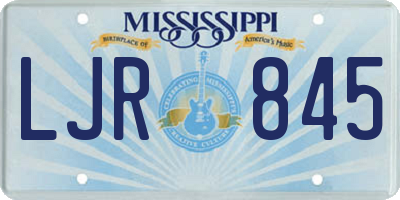 MS license plate LJR845